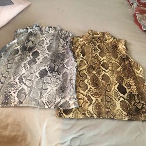 2 animal print blouse Size M..